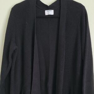 Old Navy Classic  Long Black Open-Front Cardigan